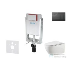   Kielle Genesis falra szerelhető WC szett, Kielle Gaia WC soft close ülőkével, Gemini III matt fekete nyomólappal 30505SZ50