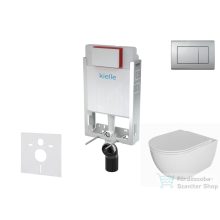   Kielle Genesis falra szerelhető WC szett, Kielle Oudee WC soft close ülőkével, Gemini III matt króm nyomólappal 30505SZ70