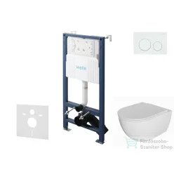   Kielle Genesis New falra szerelhető WC szett, Kielle OUDEE rimless WC softclose ülőkével, Gemini New I fehér nyomólappal, fehér 30528SS01