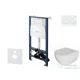 Kielle Genesis New falra szerelhető WC szett, Kielle OUDEE rimless WC softclose ülőkével, Gemini New I fehér nyomólappal, fehér 30528SS01
