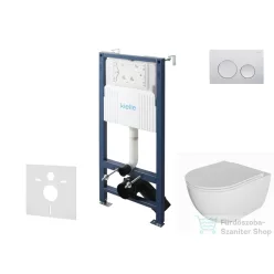   Kielle Genesis New falra szerelhető WC szett, Kielle OUDEE rimless WC softclose ülőkével, Gemini New I fényes króm nyomólappal, fehér 30528SS02