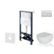 Kielle Genesis New falra szerelhető WC szett, Kielle OUDEE rimless WC softclose ülőkével, Gemini New I fényes króm nyomólappal, fehér 30528SS02