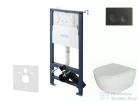 Kielle Genesis New falra szerelhető WC szett, Kielle OUDEE rimless WC softclose ülőkével, Gemini New I matt fekete nyomólappal, fehér 30528SS03