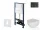 Kielle Genesis New falra szerelhető WC szett, Kielle OUDEE rimless WC softclose ülőkével, Gemini New I matt fekete nyomólappal, fehér 30528SS03