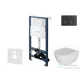 Kielle Genesis New falra szerelhető WC szett, Kielle OUDEE rimless WC softclose ülőkével, Gemini New I matt fekete nyomólappal, fehér 30528SS03
