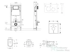 Kielle Genesis New falra szerelhető WC szett, Kielle OUDEE rimless WC softclose ülőkével, Gemini New I matt fekete nyomólappal, fehér 30528SS03