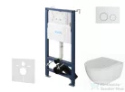 Kielle Genesis New falra szerelhető WC szett, Kielle OUDEE rimless WC softclose ülőkével, Gemini New II fényes fehér/króm nyomólappal, fehér 30528SS04