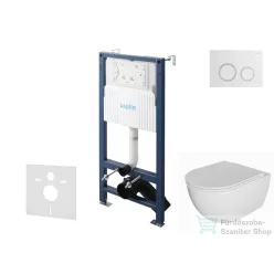   Kielle Genesis New falra szerelhető WC szett, Kielle OUDEE rimless WC softclose ülőkével, Gemini New II fényes fehér/króm nyomólappal, fehér 30528SS04