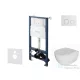 Kielle Genesis New falra szerelhető WC szett, Kielle OUDEE rimless WC softclose ülőkével, Gemini New II fényes fehér/króm nyomólappal, fehér 30528SS04