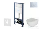 Kielle Genesis New falra szerelhető WC szett, Kielle OUDEE rimless WC softclose ülőkével, Gemini New II fényes króm nyomólappal, fehér 30528SS05