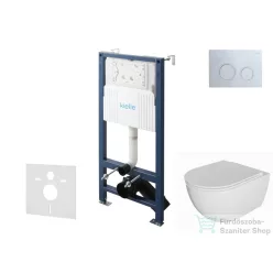   Kielle Genesis New falra szerelhető WC szett, Kielle OUDEE rimless WC softclose ülőkével, Gemini New II fényes króm nyomólappal, fehér 30528SS05