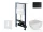 Kielle Genesis New falra szerelhető WC szett, Kielle OUDEE rimless WC softclose ülőkével, Gemini New II matt fekete nyomólappal, fehér 30528SS06