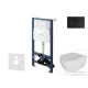 Kielle Genesis New falra szerelhető WC szett, Kielle OUDEE rimless WC softclose ülőkével, Gemini New II matt fekete nyomólappal, fehér 30528SS06