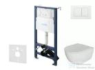 Kielle Genesis New falra szerelhető WC szett, Kielle OUDEE rimless WC softclose ülőkével, Gemini New III fehér nyomólappal, fehér 30528SS07