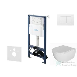   Kielle Genesis New falra szerelhető WC szett, Kielle OUDEE rimless WC softclose ülőkével, Gemini New III fehér nyomólappal, fehér 30528SS07