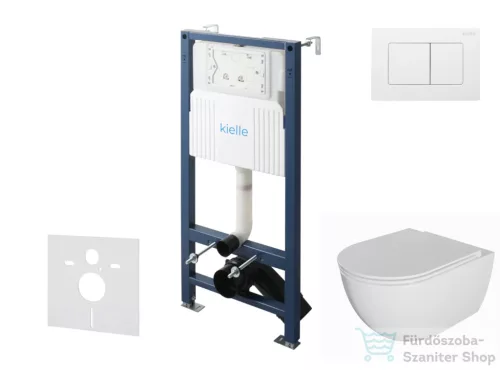 Kielle Genesis New falra szerelhető WC szett, Kielle OUDEE rimless WC softclose ülőkével, Gemini New III fehér nyomólappal, fehér 30528SS07