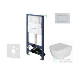   Kielle Genesis New falra szerelhető WC szett, Kielle OUDEE rimless WC softclose ülőkével, Gemini New III fényes króm nyomólappal, fehér 30528SS08