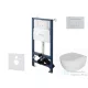 Kielle Genesis New falra szerelhető WC szett, Kielle OUDEE rimless WC softclose ülőkével, Gemini New III fényes króm nyomólappal, fehér 30528SS08