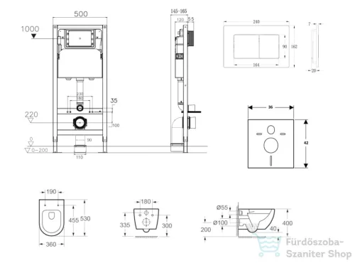 Kielle Genesis New falra szerelhető WC szett, Kielle OUDEE rimless WC softclose ülőkével, Gemini New III fényes króm nyomólappal, fehér 30528SS08