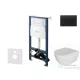 Kielle Genesis New falra szerelhető WC szett, Kielle OUDEE rimless WC softclose ülőkével, Gemini New III matt fekete nyomólappal, fehér 30528SS09