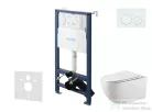 Kielle Genesis New falra szerelhető WC szett, Kielle GAIA rimless WC softclose ülőkével, Gemini New I fényes fehér nyomólappal, fehér 30528SS10
