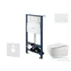 Kielle Genesis New falra szerelhető WC szett, Kielle GAIA rimless WC softclose ülőkével, Gemini New I fényes fehér nyomólappal, fehér 30528SS10