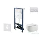Kielle Genesis New falra szerelhető WC szett, Kielle GAIA rimless WC softclose ülőkével, Gemini New I fényes króm nyomólappal, fehér 30528SS11