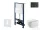 Kielle Genesis New falra szerelhető WC szett, Kielle GAIA rimless WC softclose ülőkével, Gemini New I matt fekete nyomólappal, fehér 30528SS12