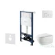 Kielle Genesis New falra szerelhető WC szett, Kielle GAIA rimless WC softclose ülőkével, Gemini New II fényes fehér/króm nyomólappal, fehér 30528SS13