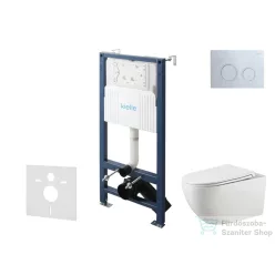   Kielle Genesis New falra szerelhető WC szett, Kielle GAIA rimless WC softclose ülőkével, Gemini New II fényes króm nyomólappal, fehér 30528SS14