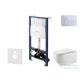 Kielle Genesis New falra szerelhető WC szett, Kielle GAIA rimless WC softclose ülőkével, Gemini New II fényes króm nyomólappal, fehér 30528SS14
