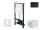 Kielle Genesis New falra szerelhető WC szett, Kielle GAIA rimless WC softclose ülőkével, Gemini New II matt fekete nyomólappal, fehér 30528SS15