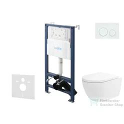   Kielle Genesis New falra szerelhető WC szett, Kielle Oudee vortex rimless+ WC softclose ülőkével, Gemini New I fényes fehér nyomólappal, fehér 30528SS19