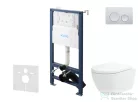 Kielle Genesis New falra szerelhető WC szett, Kielle Oudee vortex rimless+ WC softclose ülőkével, Gemini New I fényes króm nyomólappal, fehér 30528SS20