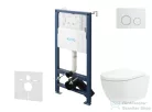 Kielle Genesis New falra szerelhető WC szett, Kielle Oudee vortex rimless+ WC softclose ülőkével, Gemini New II fényes fehér/króm nyomólappal, fehér 30528SS22