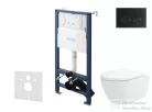 Kielle Genesis New falra szerelhető WC szett, Kielle Oudee vortex rimless+ WC softclose ülőkével, Gemini New II matt fekete nyomólappal, fehér 30528SS24