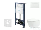 Kielle Genesis New falra szerelhető WC szett, Kielle Oudee vortex rimless+ WC softclose ülőkével, Gemini New III fényes fehér nyomólappal, fehér 30528SS25
