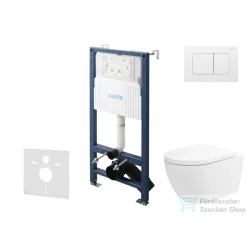   Kielle Genesis New falra szerelhető WC szett, Kielle Oudee vortex rimless+ WC softclose ülőkével, Gemini New III fényes fehér nyomólappal, fehér 30528SS25
