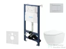 Kielle Genesis New falra szerelhető WC szett, Kielle Oudee vortex rimless+ WC softclose ülőkével, Gemini New III fényes króm nyomólappal, fehér 30528SS26