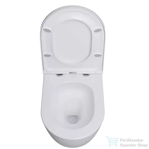 Kielle Genesis New falra szerelhető WC szett, Kielle Oudee vortex rimless+ WC softclose ülőkével, Gemini New III fényes króm nyomólappal, fehér 30528SS26