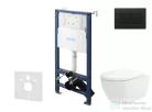 Kielle Genesis New falra szerelhető WC szett, Kielle Oudee vortex rimless+ WC softclose ülőkével, Gemini New III matt fekete nyomólappal, fehér 30528SS27