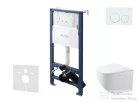 Kielle Genesis New falra szerelhető WC szett, Kielle GAIA rimless WC softclose ülőkével, Gemini New I fényes fehér nyomólappal, fehér 30528SS82
