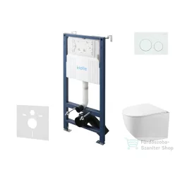   Kielle Genesis New falra szerelhető WC szett, Kielle GAIA rimless WC softclose ülőkével, Gemini New I fényes fehér nyomólappal, fehér 30528SS82