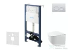 Kielle Genesis New falra szerelhető WC szett, Kielle GAIA rimless WC softclose ülőkével, Gemini New I fényes króm nyomólappal, fehér 30528SS83