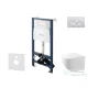 Kielle Genesis New falra szerelhető WC szett, Kielle GAIA rimless WC softclose ülőkével, Gemini New I fényes króm nyomólappal, fehér 30528SS83