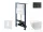 Kielle Genesis New falra szerelhető WC szett, Kielle GAIA rimless WC softclose ülőkével, Gemini New I matt fekete nyomólappal, fehér 30528SS84
