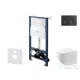 Kielle Genesis New falra szerelhető WC szett, Kielle GAIA rimless WC softclose ülőkével, Gemini New I matt fekete nyomólappal, fehér 30528SS84