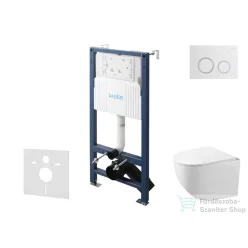   Kielle Genesis New falra szerelhető WC szett, Kielle GAIA rimless WC softclose ülőkével, Gemini New II fényes fehér/króm nyomólappal, fehér 30528SS85