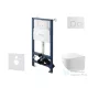 Kielle Genesis New falra szerelhető WC szett, Kielle GAIA rimless WC softclose ülőkével, Gemini New II fényes fehér/króm nyomólappal, fehér 30528SS85