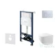 Kielle Genesis New falra szerelhető WC szett, Kielle GAIA rimless WC softclose ülőkével, Gemini New II fényes króm nyomólappal, fehér 30528SS86